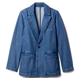 Gap Denim Blazer Medium Wash XL Tall